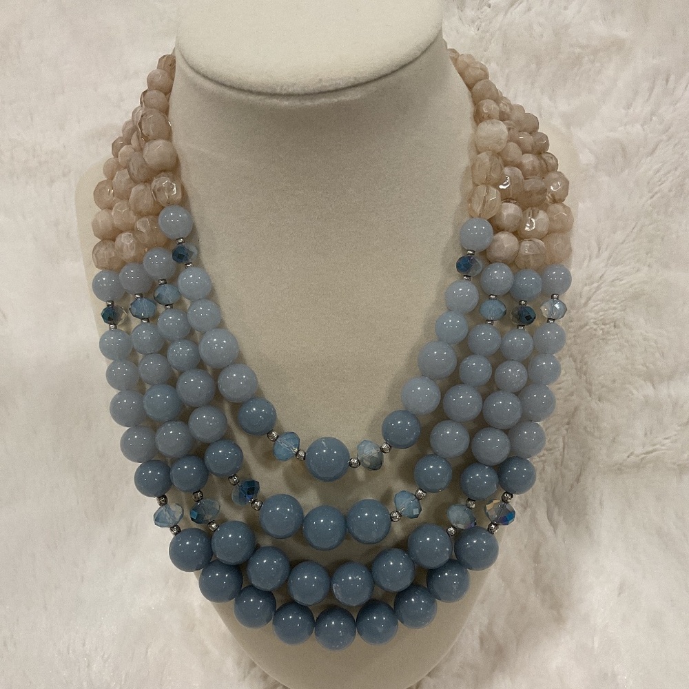 Chico’s Multi-Strand Blue Layered Necklace
